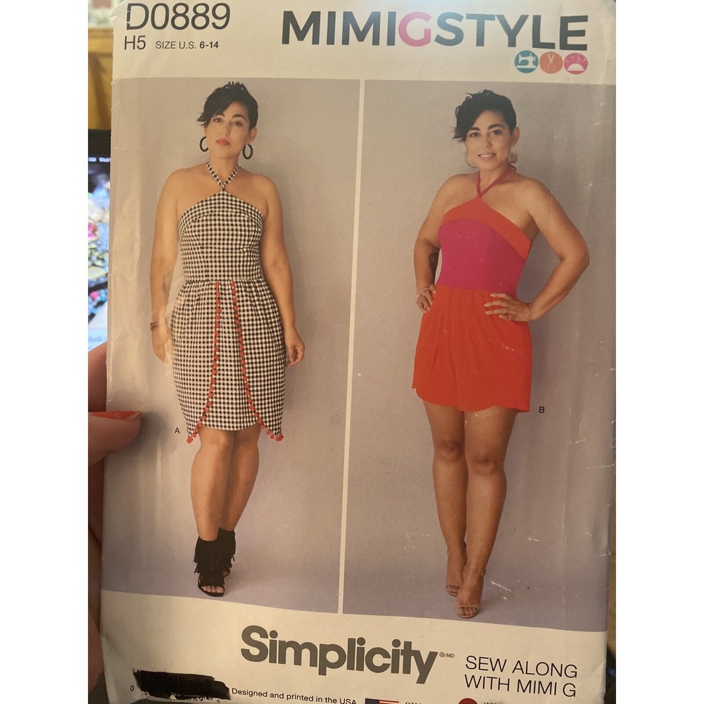 2018 Simplicity Mimi G Style D0889 Mini Dress Romper Pattern Size 6-14 H5